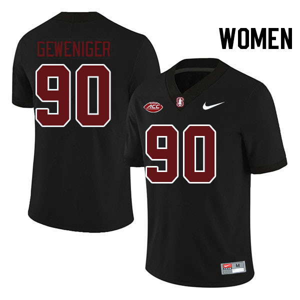 Women #90 Gavin Geweniger Stanford Cardinal 2024 ACC Conference College Football Jerseys Stitched-Bl